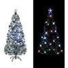 Image de Arbre de Noël pré-éclairé avec support et LED 150 cm fibre optique