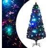 Image de Arbre de Noël pré-éclairé avec support et LED 180 cm fibre optique