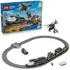 Image de LEGO City Le Braquage du Train de Police, Jouet de Construction 7 ans, Locomotive Fonctionnelle, Hélicoptère, 6 Minifigurines