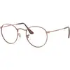 Image de Ray - Ban Unisex Ray - Ban RX3447V ROUND METAL 3094 Montures optiques Métal Or Transparent Ronde Normale