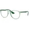 Image de Ray - Ban Femme Ray - Ban RX7046 ERIKA 8340 Montures optiques Injecté Vert Transparent Ronde Normale