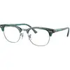Image de Ray - Ban Unisex Ray - Ban RX5154 CLUBMASTER 8377 Montures optiques Acétate Vert Transparent Carré Normale