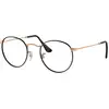 Image de Ray - Ban Unisex Ray - Ban RX3447V ROUND METAL 3173 Montures optiques Métal Noir Transparent Ronde Normale