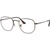 Image de Ray - Ban Unisex Ray - Ban RX6448 HEXAGONAL 2511 Montures optiques Métal Marron Transparent Géométrique Normale