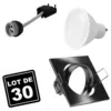 Image de 30 Spots Carré Encastrable Orientable Alu Brossé Avec Gu10 Led De