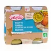 Image de BABYBIO Repas du midi - Petits pots Risotto poireau saumon 8mois et + 2x200g