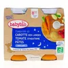 Image de BABYBIO Repas du Soir - Petits pots Compotée de carottes des Landes, tomates, pâtes dès 8 mois 2x200g