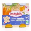 Image de BABYBIO Repas du Soir - Petits pots mouliné de carotte des Landes, quinoa dès 8 mois 2x200g