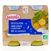 Image de BABYBIO Repas du Soir - Petits pots Petits pois, Maïs doux d'Aquitaine et Riz de Camargue 2x200g dès 6 mois