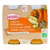 Image de BABYBIO Repas du Midi - Petits pots carotte, potimarron, pomme, canard dès 8 mois 2x200g
