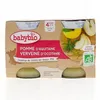 Image de BABYBIO Fruits - Petits pots à la pomme d'Aquitaine et Vanille dès 4 mois 2x130g