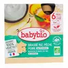 Image de BABYBIO Desserts Végétaux - Gourdes Brassé riz, Pêche d'Occitanie, poire de Provence 4x85g dès 6 mois