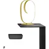 Image de Diva - Lampe de table LED dimmable - Aluminium doré brossé, diffuseur en silicone, lumière chaude 3000K, 17W