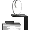 Image de Diva - Lampe de table LED dimmable - Aluminium titane, diffuseur silicone, lumière chaude 3000K, 17W