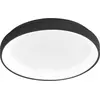 Image de Krizia - Plafonnier LED dimmable 30W 3000K - Lumière chaude 2600lm, diffuseur opale, cadre noir, d.27 cm, design moderne