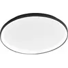 Image de Krizia - Plafonnier LED dimmable 60W - 5300lm, lumière chaude 3000K, diffuseur opale, aluminium noir, d.60 cm, design moderne