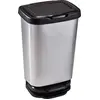 Image de Poubelle Pédale 40l Amortie Argent/noir Fermeture Douce Et Grande Capacité - Mondex