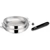 Image de Lot de 2 poêles inox 24 et 28 cm + poignée - Lagostina - 012138600003 - salvaspazio+