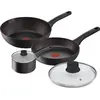Image de Lagostina Cucina Eco, Set mixte, Noir, Aluminium, Titane, Noir, Bakélite