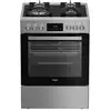 Image de Cuisinière gaz pose libre Whirlpool W6G8LCSWXF 60 cm inox 4 foyers four multifonction noir - Neuf