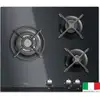 Image de Table de cuisson gaz Whirlpool AKT 404/NB 3 foyers avec verre trempé Noir 60 cm, allumage électronique, sécurité thermocouple, grilles fonte - Neuf