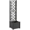 Image de Stefanplast - Bac A Fleur Carré Italia Avec Treillis - 30l - Plastique - Anthracite