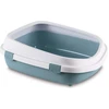 Image de STEFANPLAST Bac à litière QUEEN, blanc/bleu, 55 x 71 x 24,5 cm