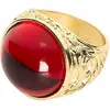 Image de BAGUE DOREE AVEC PIERRE ROUGE