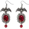 Image de BOUCLES D'OREILLES chauve-souris pierre rouge