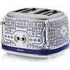 Image de Ariete Capri 0156/0C, 1600W, 4 tranches, 3 fonctions, 6 niveaux, tiroir ramasse-miettes amovible, blanc/bleu