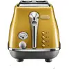 Image de Grille-pain De'Longhi Icona Capitals 2 fentes 900 W inox jaune, contrôle électronique 6 niveaux, mode bagel unilatéral, chauffe-viennoiseries - Neuf
