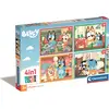 Image de Puzzle CLE 4 en 1 SuperKolor Bluey 21530