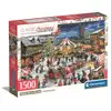 Image de Puzzle 1500 pièces CLEMENTONI Classic Christmas Collection The Christmas Fair Noir et rouge - Neuf
