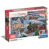 Image de Puzzle 500 pièces Train de Noël Clementoni 49 x 36 cm Multicolore avec poster - Neuf