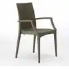 Image de 20er Bistrot Arm Grand Soleil Chaises Fauteuils pour Bar Jardin Poly Rotin - Marron
