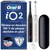 Image de Brosse à dents électrique Oral-B iO2 Duo rechargeable 3 modes minuterie 2 minutes capteur de pression Noir et Rose - Neuf