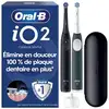 Image de Brosse à dents électrique Oral-B iO Series 2 2 pièces Noir Vert, 3 modes, minuteur 2 min, capteur de pression, étui de voyage - Neuf