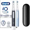 Image de Oral-B iO 3 Lot De 2, Brosses a Dents Électriques Noire et Bleue, 2 Brossettes, 1 Étui De Voyage - Neuf