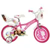 Image de Vélo enfant DINO BIKES SPA Barbie 14 pouces 4-6 ans Rose, freins avant et arrière, roues 14P, roues d'aide, panier - Neuf