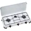 Image de Kemper   Réchaud À Gaz 3 Feux 3450w   Acier Inoxydable   Couvercle Rabattable   Pour Bouteilles Butane Ou Propane   Dimensions 600x330x90mm