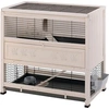 Image de Ferplast - Cottage Rabbit Hutch, Clapier pour lapins d'intérieur, Bois solide, Deux étages spacieux, Accessoires inclus, 107,5 x 61,5 x h 102 cm