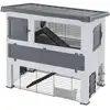 Image de Ferplast - Grand Lodge Clapier À Lapin En Résine Thermoplastique À Deux Étages. Variante 120 - Misure: 115.5 X 73 X H 110 Cm - Gris