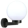 Image de Lanterne Murale Avec Sphe're 20 Cm En Re'sine Antichoc Blanche Pour Jardin Exte'rieur