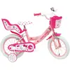 Image de HELLO KITTY 14, adaptée aux enfants de 4 à 6 ans, pour une taille comprise entre 100 et 120 cm, avec panier et support pour poupée