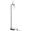 Image de Twin Lampadaire Design Moderne En Métal, Coloris Noir Et Laiton Satiné, Raccordement E27, Ip20, 75W - Groupe Rossini