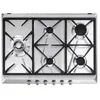Image de Smeg   Plaque De Cuisson À Gaz 5 Foyers   Acier Inoxydable 68.5 Cm   Brûleur Ultra Rapide 5000w   Commandes Rotatives Frontales