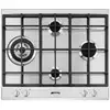 Image de Table de cuisson à gaz encastrable en acier inoxydable Smeg P261XGH 4 brûleurs - Neuf