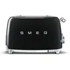 Image de Smeg   Grille-pain 4 Fentes 950w Noir   6 Niveaux De Brunissement   3 Fonctions : Réchauffage, Décongélation, Bagel   Acier Inoxydable - Tsf03bleu