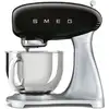 Image de Smeg   Robot Pâtissier 4,8l 800w   Moteur À Transmission Directe   10 Vitesses   Aluminium Coulé Noir   Design Années 50