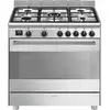 Image de Smeg Master BG91X2, Cuisinière indépendante, Acier inoxydable,rotative, Touche, Acier inoxydable, Front top, Table de cuisson à gaz